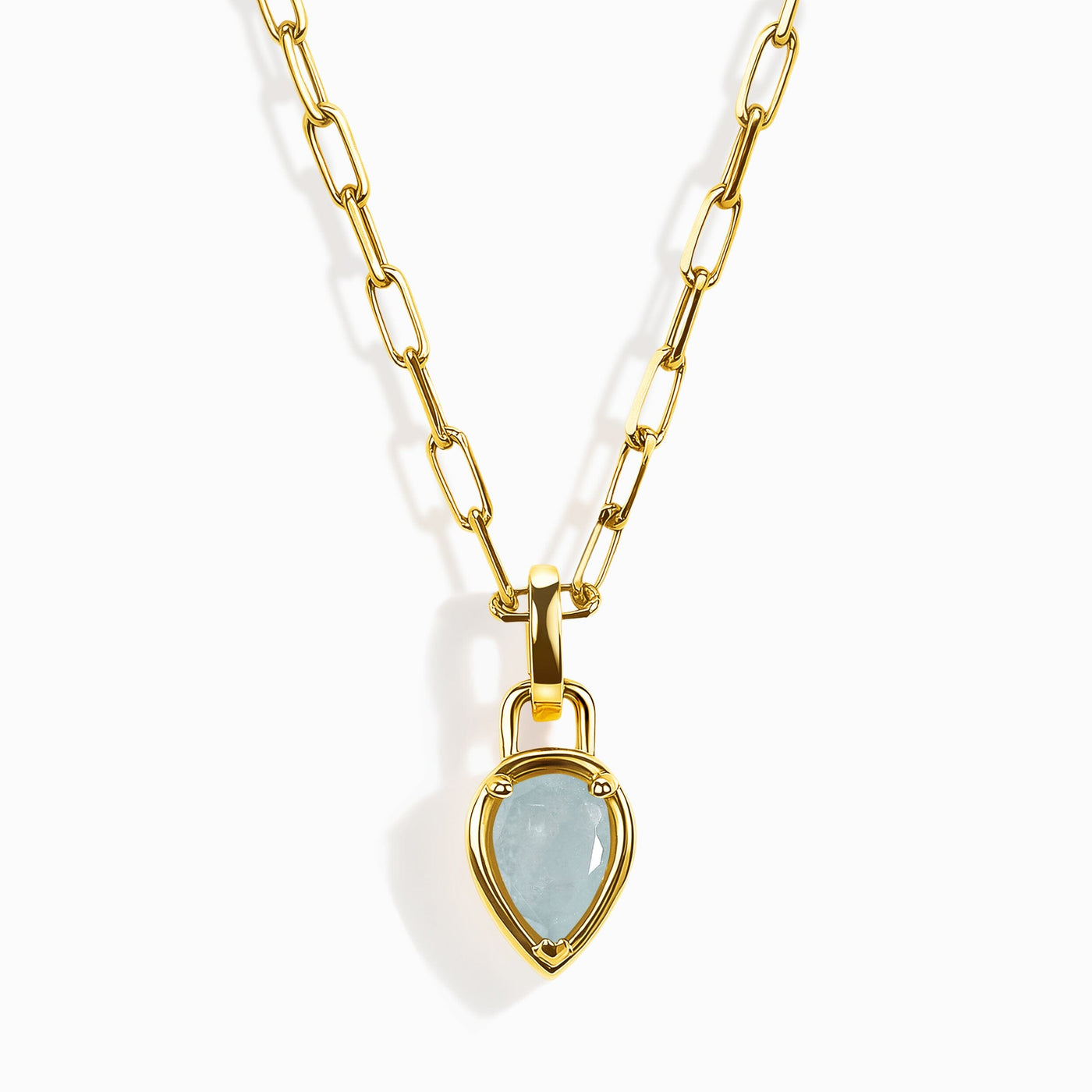Aquamarine Widelink Necklace - March Birthstone jewellery