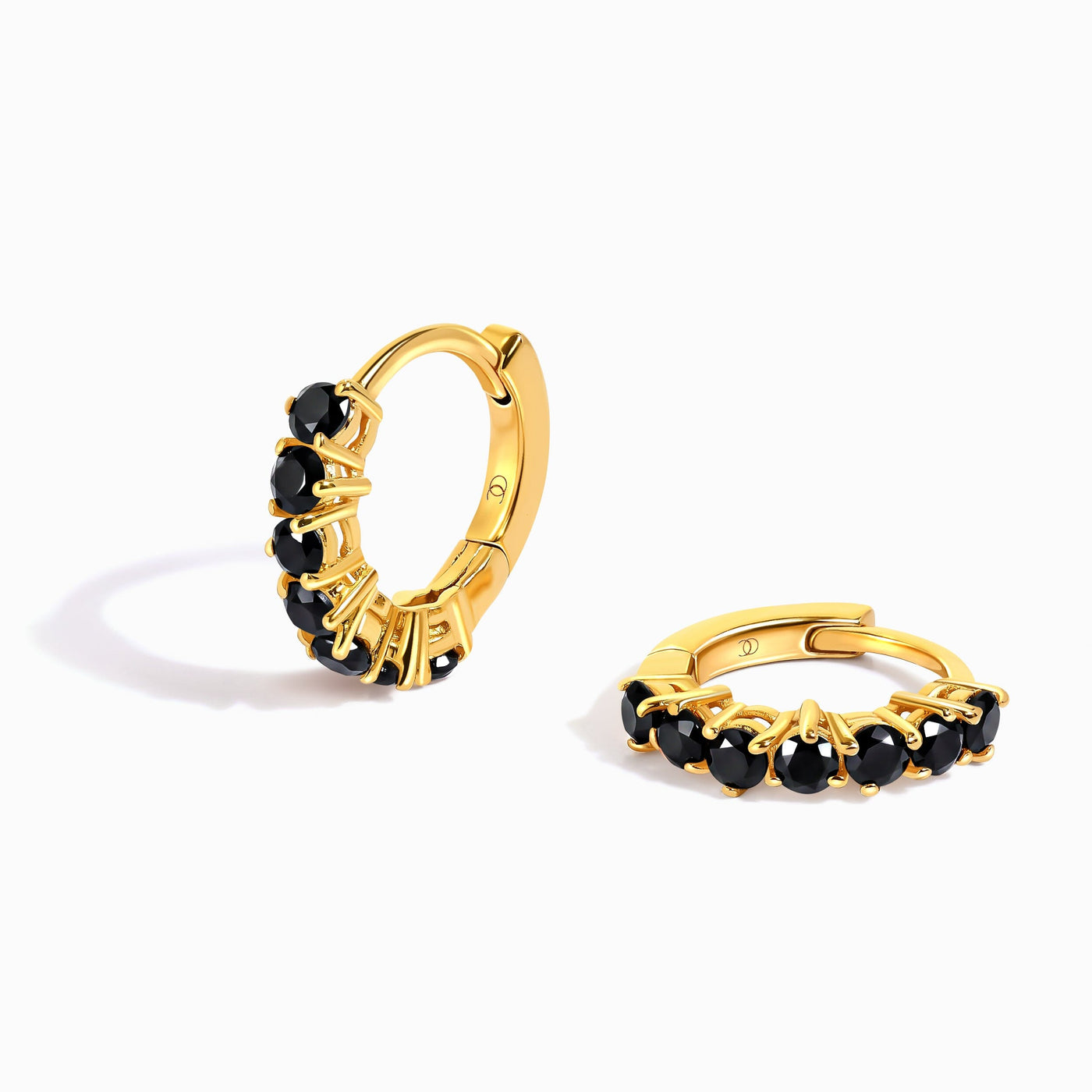 Black Spinel Earrings - Bonny Hoops - August Birthstone jewellery