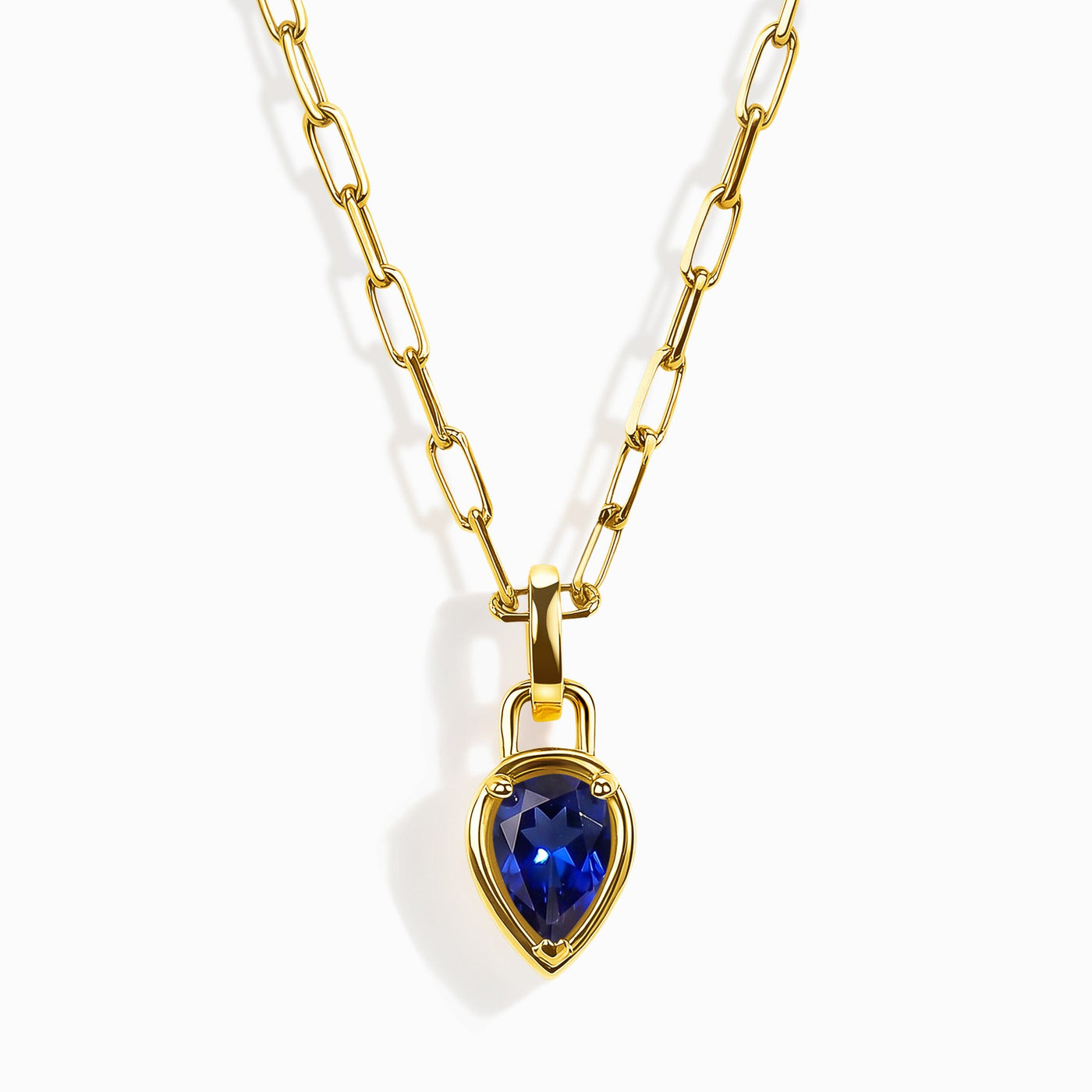 Blue Sapphire Widelink Necklace - September Birthstone jewellery