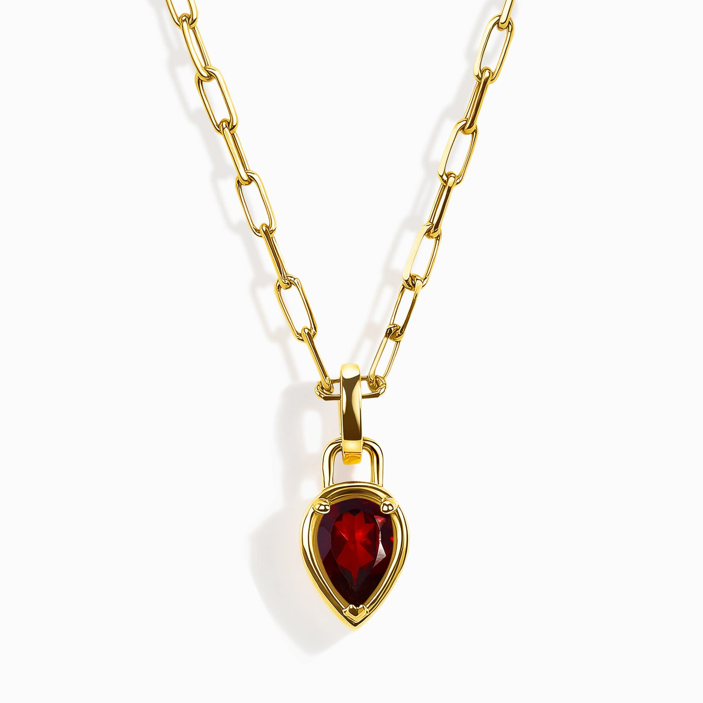 Garnet Widelink Necklace - January Birthstone jewellery