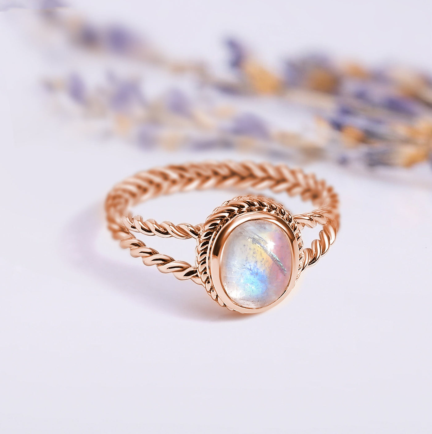 Moonstone Ring - Lynx Light jewellery