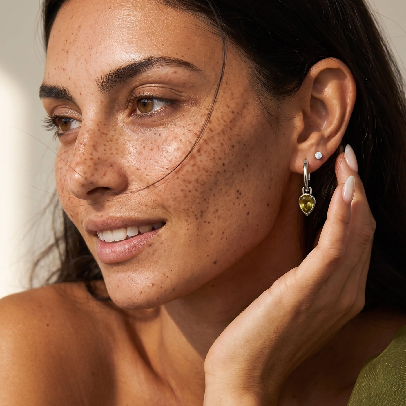 Peridot Flow Hoops - August Birthstone jewellery