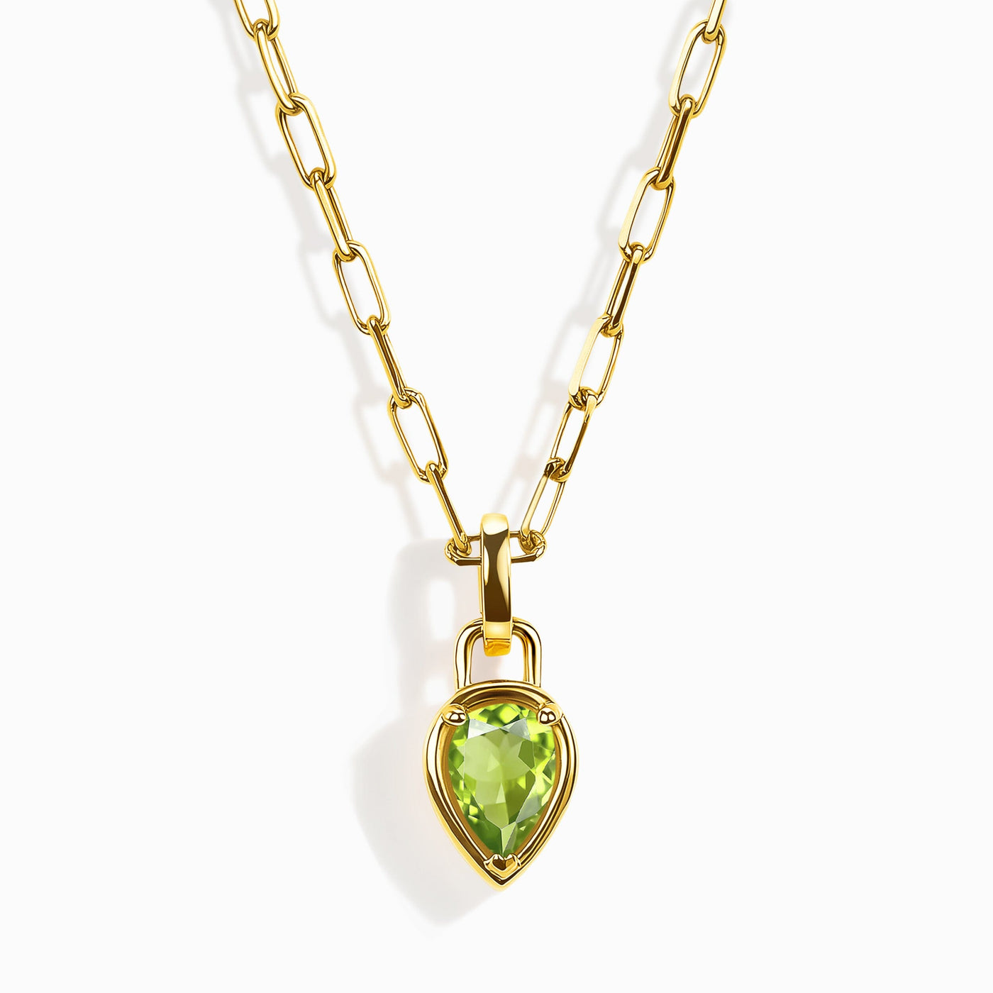 Peridot Widelink Necklace - August Birthstone jewellery