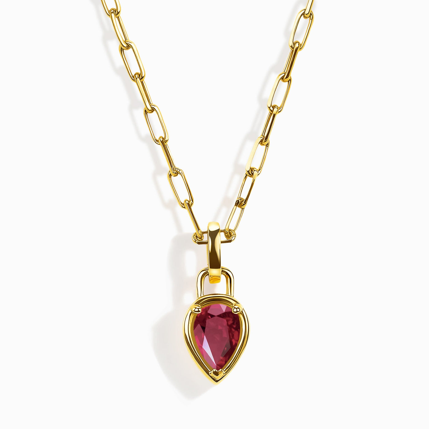 Ruby Widelink Necklace - July Birthstone jewellery
